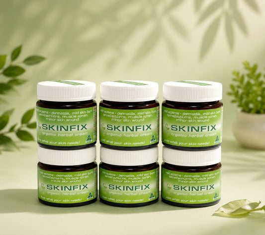 6x SKINFIX - organic herbal cream, 60mL glass jar