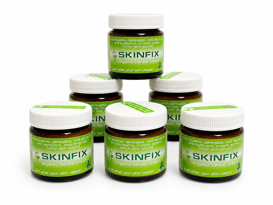 6x SKINFIX - organic herbal cream, 60mL glass jar