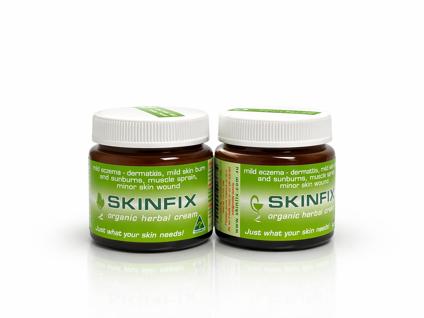 2x SKINFIX - organic herbal cream, 60mL glass jar